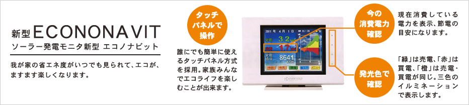新型ECONONAVIT ソーラー発電モニタ新型 エコのナビット 新型ECONONAVIT ソーラー発電モニタ新型 エコのナビット
