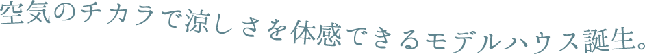 空気のチカラで涼しさを体感できるモデルハウス誕生。