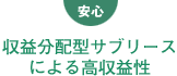 安心：収益分配型サブリースによる高収益性